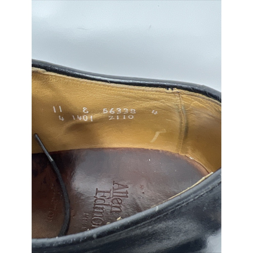 Allen Edmonds Warton Derby Oxford Black Leather Size 11 Dainite Soles - Picture 5 of 15